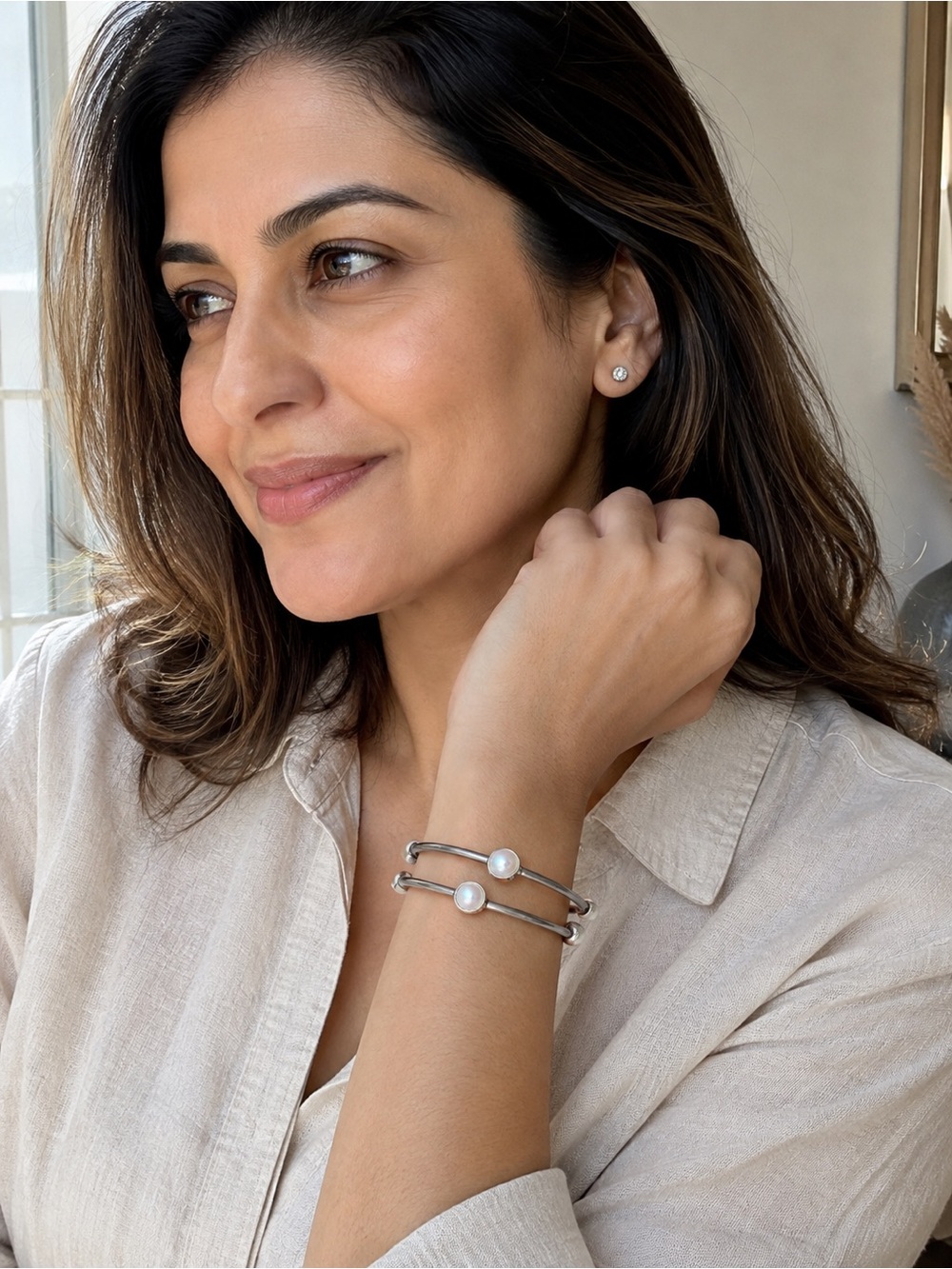 Pair of sterling silver bangles